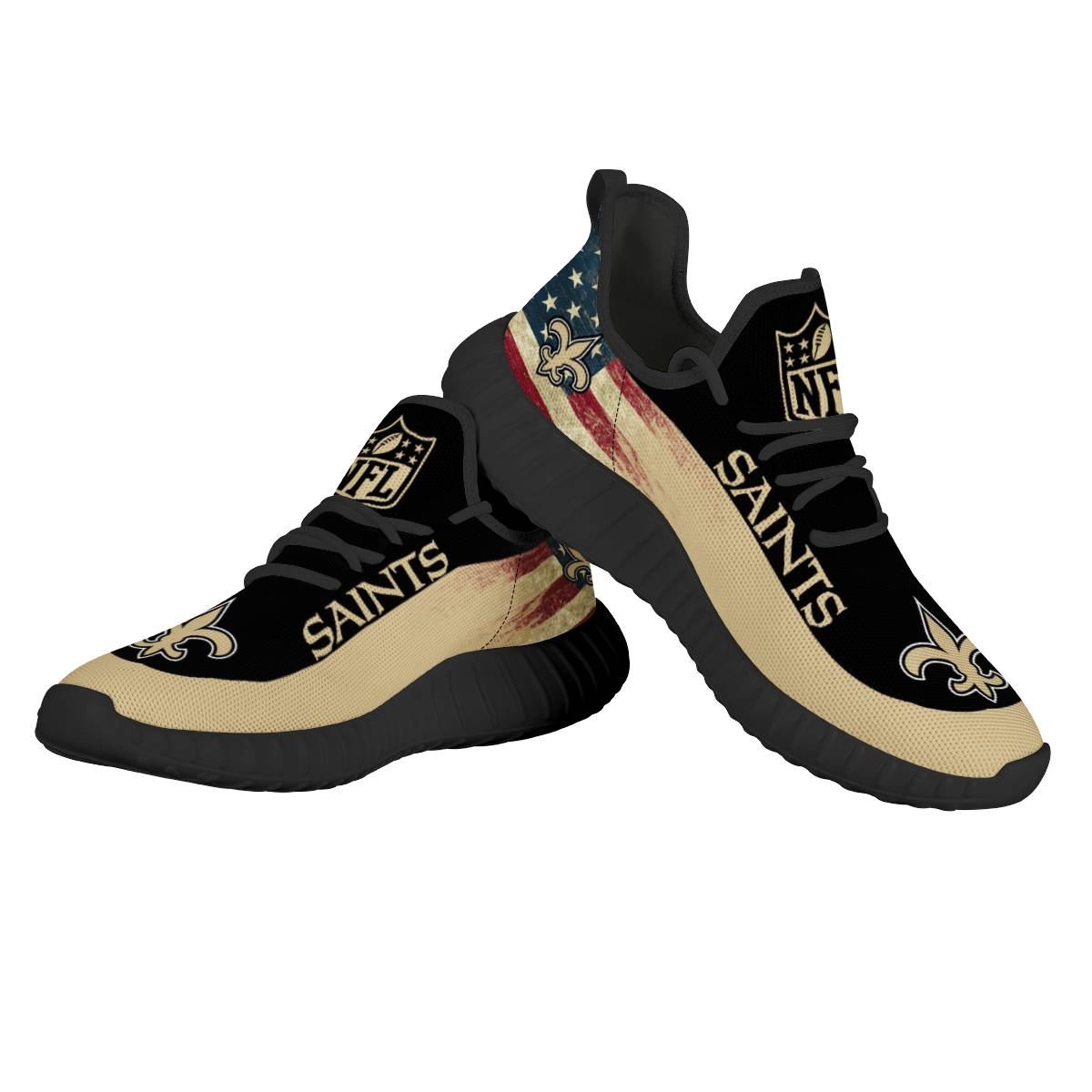Women's NFL New Orleans Saints Mesh Knit Sneakers/Shoes 003